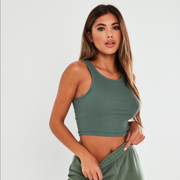 White Rib Sleeveless Crop Top - Picture 1 of 7